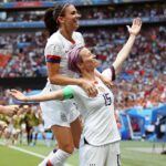 Alex Morgan Instagram - 14 years of hugs and cellys and trophies and tears together. All the feels for Pinoe’s last USWNT game🫶