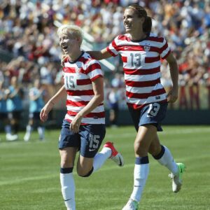 Alex Morgan Instagram - 14 years of hugs and cellys and trophies and tears together. All the feels for Pinoe’s last USWNT game🫶