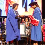 Alex Scott Instagram - Took mama to uni with me 🖤 Thank you @officialqmul for awarding me an Honorary Fellowship for invaluable contribution to the world of sport, social purpose and inclusion… what a special day. Slide 6: my friend Sarah graduated from the university 25 years ago, I was with her Celebrating her special day, fast forward to the present she came to celebrate with me 🥰