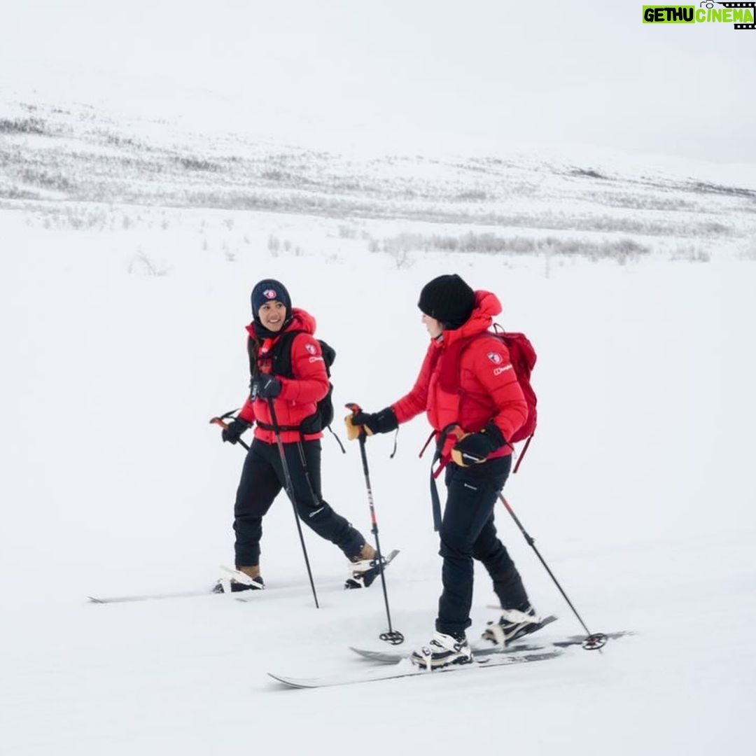 Alex Scott Instagram - THE ICE QUEENS 🧊 🥶🥹 WE DID IT!! 4 days, 3nights freezing cold temperatures as low as -20 degrees, highs,lows, smile’s, laughter and tears but mission completed and can’t wait for you all to see how it unfolded in the arctic circle for @comicrelief #rednoseday @thewhitmore @vickypattison @saradaviescc thank you for being amazing, funny, caring, fearless incredible women and allowing me to be a part of the gang and share this adventure with you all. Thank you to @comicrelief @shinetelevision for giving me the opportunity to push myself both mentally and physically and take me out of my comfort zone and be apart of this to help raise money for issues that are close to my heart. To all the crew on the journey with us, you are all superhuman and thank you for keeping us safe (not warm) and pushing us to the finish line. Memories made I will never forget… 🩵