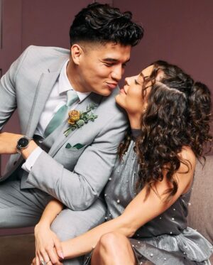 Alex Wassabi Instagram - we just attend weddings to practice poses for ours one day 💍 congrats the newlyweds @guava & @monettee <3