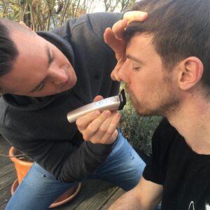 Alexander Dreymon Instagram - De-Aldhelming @northcotej with our wonderful Hair&Makeup designer @nagapie. RIP bowl cut. 🍄 

#barbershop
