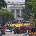 Alexander Dreymon Instagram - Repost from @bbcnews • Black Lives Matter Plaza is now the official name of the road leading to the White House. Mayor of Washington, DC - Muriel Bowser - has renamed the section of 16th street, which has hosted seven days of protests over the death of George Floyd. It follows President Donald Trump ordering authorities to forcibly remove peaceful protesters from a square outside the White House so he could cross the street to take a photo in front of a church. Mayor Bowser said she wanted Washington to demonstrate that "you can bring grievances to your government and demand change". Earlier in the day, with permission from the city, volunteers painted the words "Black Lives Matter" in giant letters on the road. Tap the link in our bio for more. #bbcnews #GeorgeFloyd #blacklivesmatter #Washington (📷: Getty Images)