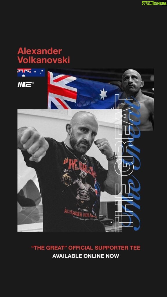 Alexander Volkanovski Instagram - Australia stand up!! 🇦🇺🇦🇺 The belt comes back home in 3 weeks. “The Great” official Volkanovski tee available online now!!
