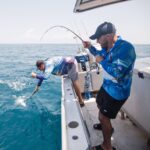 Alexander Volkanovski Instagram - It was an absolute honour having the UFC Featherweight Champion Alexander “The Great” Volkanovski and his team join us for an epic few days of fishing in hopes of snatching the million-dollar barra! 💪🏼🔥 We took our boats out and gave the boys a taste of the best fishing experience Australia has to offer 🎣 Alex showed us his true champion spirit by filling the Esky to the brim with Golden Snapper, Mackerel, Tuna, Jewfish, and Barramundi! 🐟🏆 It’s safe to say we are all hyped for “The Great’s” next visit to the Northern Territory 👍🏼 Watch this space for even more Volk adventures 😎 Darwin Harbour