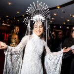 Ali Wong Instagram - A big thank you to @thainguyenatelier for this stunning custom #Time100 gala áo dài and headpiece. And thank you to @plastiquetiara for the inspiration 💗 Photo: @kristaschlueter for @nytimes Makeup: @danielmartin Hair: @tommy_buckett