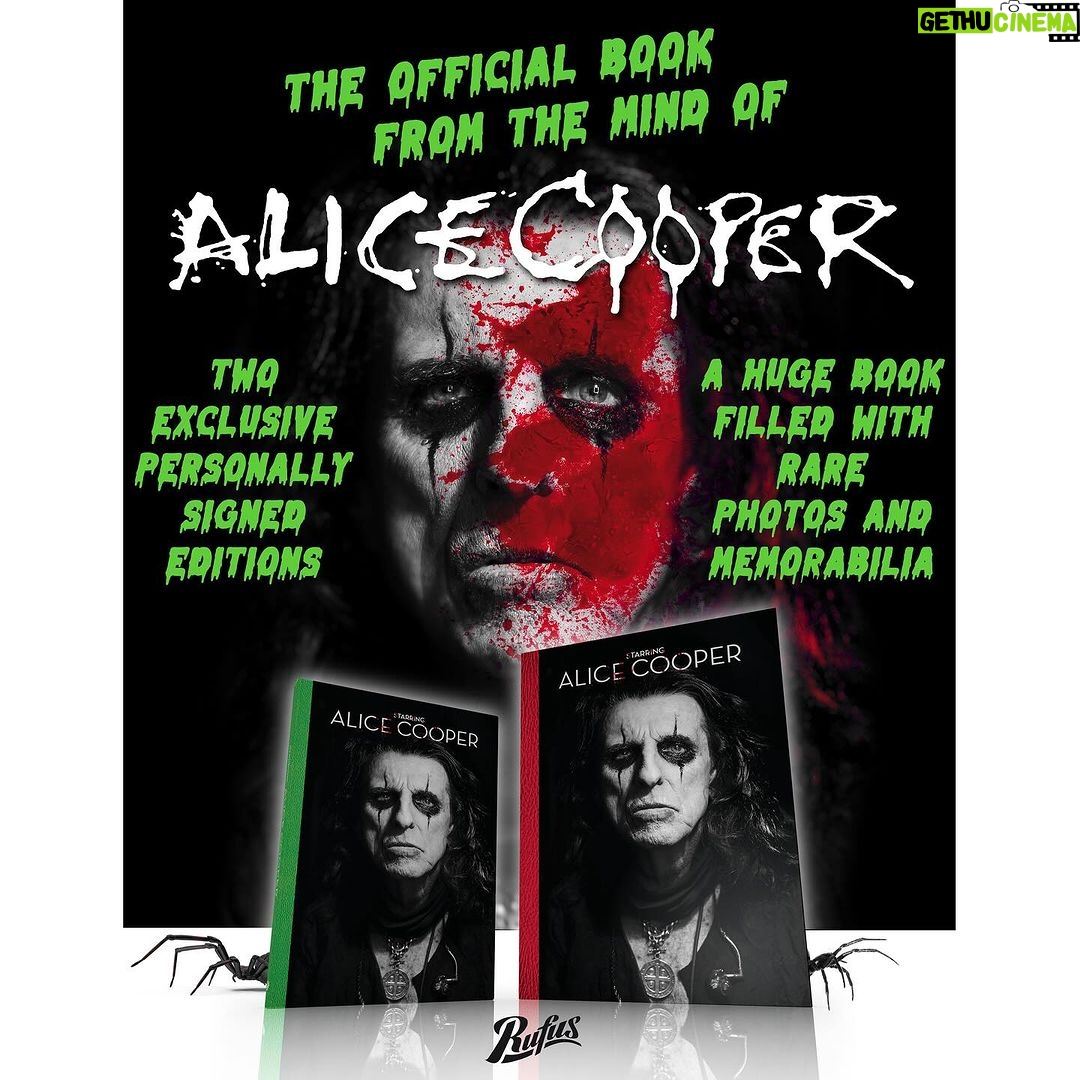 Alice Cooper Instagram - ‘Starring Alice Cooper’ The brand new official book from Rufus Publications is now available for preorder. All preorders save 10% when ordered before November 30th. The book comes in three editions including a deluxe version signed by Alice Cooper and limited to just 500 copies. Alice Cooper is a truly defining artist in the Rock pantheon who significantly shaped both the visual and musical landscape influencing countless other artists and selling over 50 million records along the way. This collection goes deep into the history books and celebrates the unique story of Alice featuring rare and unseen photographs from some of Rock’s must celebrated photographers. 👁️🗨️Link in bio👁️🗨️ #rufuspublications #alicecooper #photobook #schoolsout #rock 📸’s: 1 - Kyler Clark, 2 & 4 - Ross Halfin, 3 - Glen La Ferman, 5 - Keystone Press. All ©️To the owners. All rights reserved