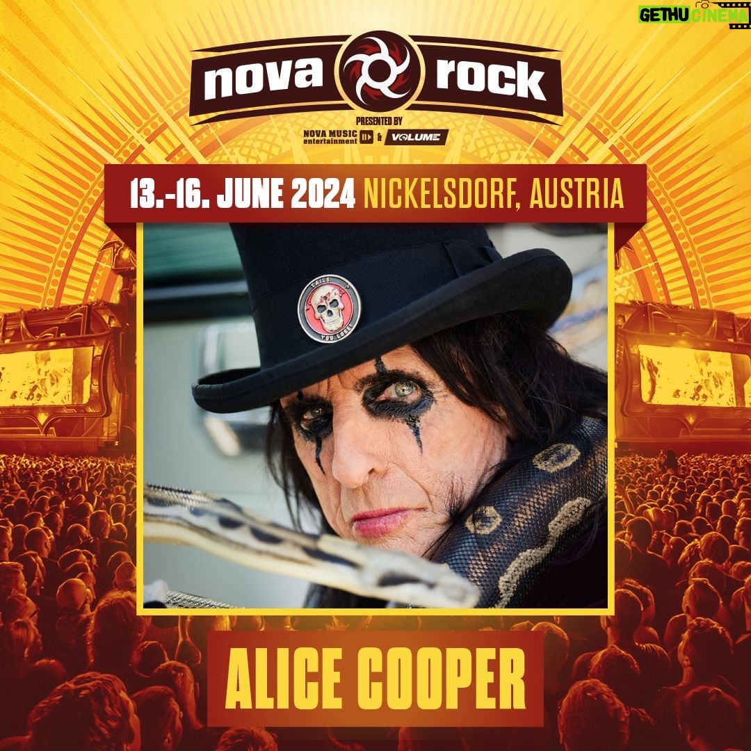 Alice Cooper Instagram - Austria, can you handle the nightmare? NovaRock tickets on sale now #NR24 🎟️: www.novarock.at/tickets