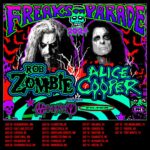 Alice Cooper Instagram – Alice Cooper and @robzombieofficial are back together for the Freaks on Parade 2024 Tour with special guests @weareministry and @officialfilter. The horrifying tour returns for another round of thrills, chills, shock and rock – making 21 stops across the country this Summer.

Pre-sale tickets and VIP Packages are available starting Tuesday, January 30 at 12p with password FREAKS24.

Tickets go on sale Friday, February 2 at 10a.

🎟 AliceCooper.com/tour 

2024 FREAKS ON PARADE TOUR DATES
Aug 20 – Albuquerque, NM (Isleta Amphitheater)
Aug 22 – Salt Lake City, UT (Utah First Credit Union Amphitheatre) 
Aug 24 – Lincoln, NE (Pinnacle Bank Arena)
Aug 25 – Saint Paul, MN (Xcel Energy Center) 
Aug 27 – Milwaukee, WI (American Family Insurance Amphitheater)
Aug 28 – Cuyahoga Falls, OH (Blossom Music Center) 
Aug 30 – Clarkston, MI (Pine Knob Music Theatre)
Aug 31 – Noblesville, IN (Ruoff Music Center) 
Sept 1 – Maryland Heights, MO (Hollywood Casino Amphitheatre)
Sept 3 – Burgettstown, PA (The Pavilion at Star Lake) 
Sept 4 – Syracuse, NY (Empower Federal Credit Union Amphitheater at Lakeview) 
Sept 6 – Mansfield, MA (Xfinity Center) 
Sept 7 – Holmdel, NJ (PNC Bank Arts Center)
Sept 8 – Camden, NJ (Freedom Mortgage Pavilion) 
Sept 10 – Bristow, VA (Jiffy Lube Live) 
Sept 11 – Charlotte, NC (PNC Music Pavilion) 
Sept 12 – Alpharetta, GA (Ameris Bank Amphitheatre) 
Sept 14 – Austin, TX (Germania Insurance Amphitheater) 
Sept 15 – The Woodlands, TX (The Cynthia Woods Mitchell Pavilion) 
Sept 17 – Rogers, AR (Walmart Amp)
Sept 18 – Fort Worth, TX (Dickies Arena)