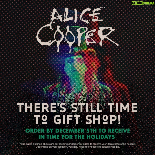 Alice Cooper Instagram - Time is running out...Order By December 5th to treat the sick things in your life this holiday 🔗: https://shop.alicecooper.com/
