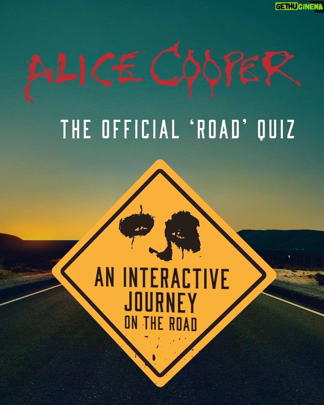 Alice Cooper Instagram - Let me introduce you to a friend of mine... I'm Alice. Test how well you know me with the interactive Alice Cooper Quiz! Did you make it to the show? 🔗: https://heyflow.id/alice-cooper-road-quiz