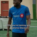 Alphonso Davies Instagram – Love training with the next generation of Canadian soccer — even when they get the best of me.. 😤 @bmocanada #BMOGrowTheGame #BMOPartner