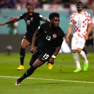Alphonso Davies Instagram - Not the outcome we wanted, but we’ll keep fighting for everyone 🇨🇦🇨🇦

Happy to be able to score my first WC goal for the team and to be able to put my name in the history books.
Couldn’t have done it without my brothers! 🙏🏾 #AD19⚡️