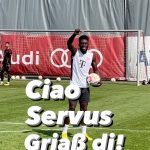 Alphonso Davies Instagram - 🎯 Ciao, Servus, Griaß di! 😄❤️ @alphonsodavies #MiaSanMia #FCBayern FC Bayern Trainingsgelände