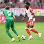 Alphonso Davies Instagram - Good performance tonight 3 point at home👏🏾 #AD19⚡️ Munich, Germany