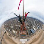 Amanda Holden Instagram – Flying the flag for @globals_make_some_noise on top on #blackpooltower…honestly the most terrifying thing I’ve ever done but I learnt I’m the first member of the Public to ever climb THAT high! What a start to the week😂#monday