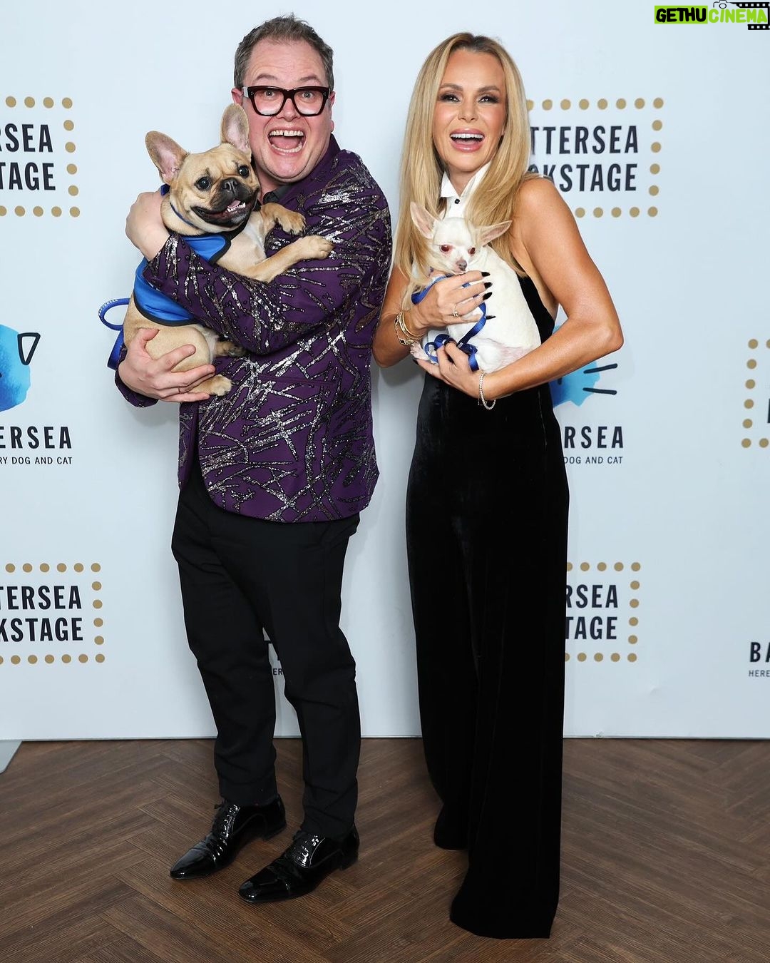 Amanda Holden Instagram - When you look like the pooches you picked up! @battersea @chattyman 💙 📸 @mikemarslandphotos for Battersea Dogs & Cats Home