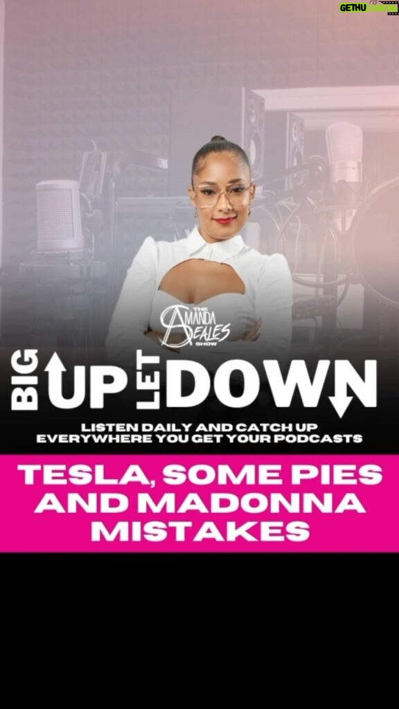 Amanda Seales Instagram - #BigUpLetDown: Today we have two #LetDowns that stem from accountability. The first #LetDown goes to Tesla for not paying a Black owned business to make the 4,000 mini pies that they asked for. The second #LetDown goes to Madonna for saying that Luther passed away from AIDS/HIV. Make sure you listen to #TheAmandaSealesShow daily in select cities and listen wherever you get your podcasts.