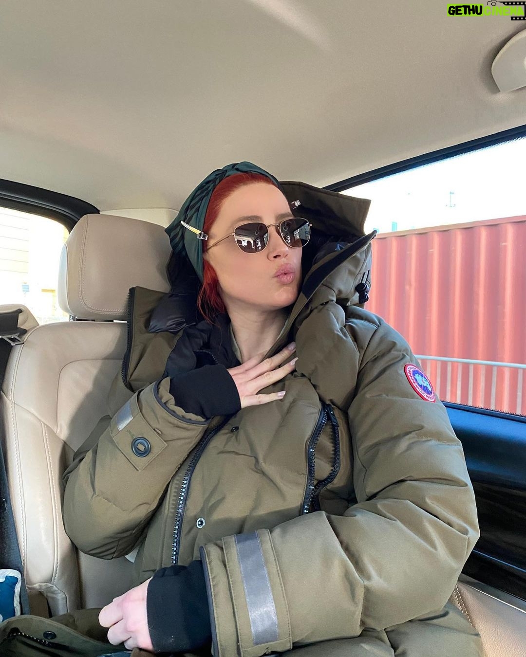 Amber Heard Instagram - Another day. Another backseat. Another car. 🧜🏻♀️