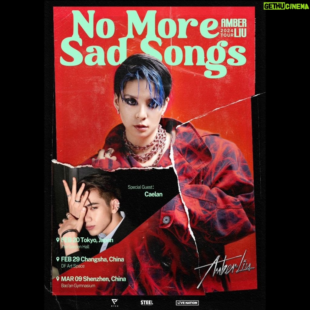 Amber Liu Instagram - Everyone I’m so excited to announce that my lil bro Caelan @caelanmoriarty will be joining as a special guest on the #NoMoreSadSongsTour Tokyo, Changsha, and Shenzhen stops 🎉🎉 Who’s hyped?! 🤪 GET TIX 【LINK IN BIO】