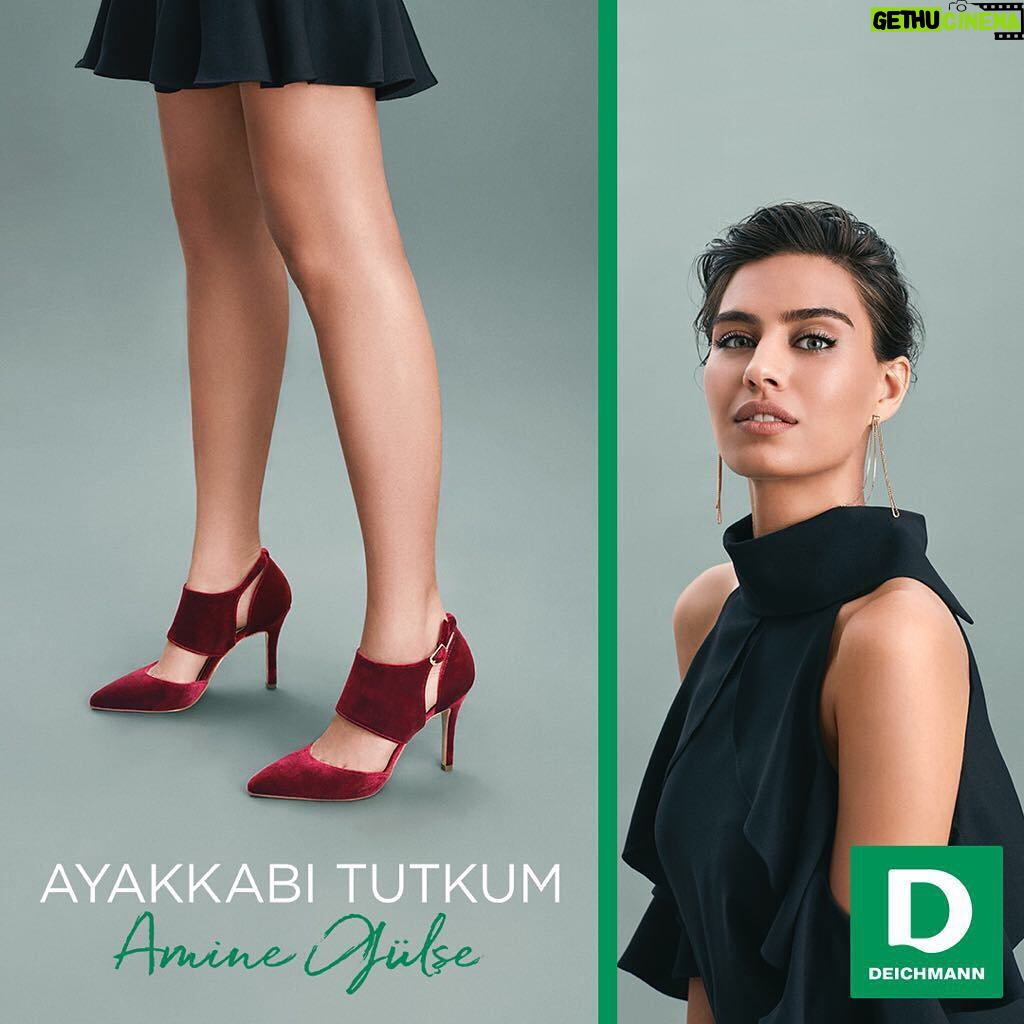 Amine Gülşe Instagram - Deichmann kadife kırmızı topuklu ayakkabılarıma bayıldım😍 @deichmann_tr #ayakkabıtutkum #deichmann #deichmannmevsimi