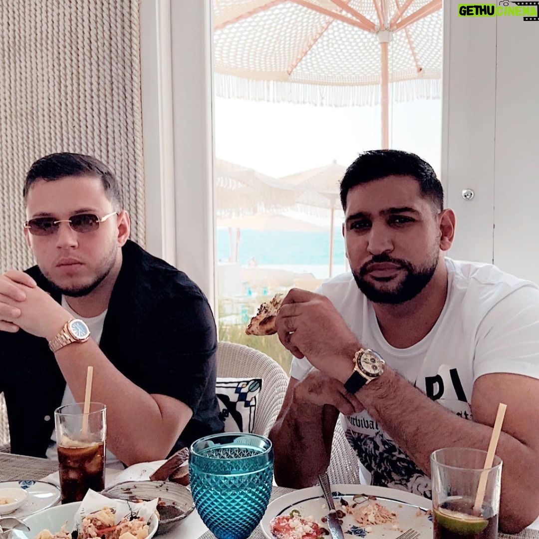 Amir Khan Instagram - Lunch with friends. Had to finish with a double espresso. God bless you all jzk SAL at Burj Al Arab