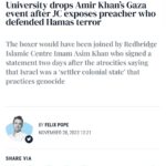 Amir Khan Instagram – Shame on you Queen Mary university, London, cancelling a FUNDRAISER, when thousands of innocent children need our help. Genocide enablers.