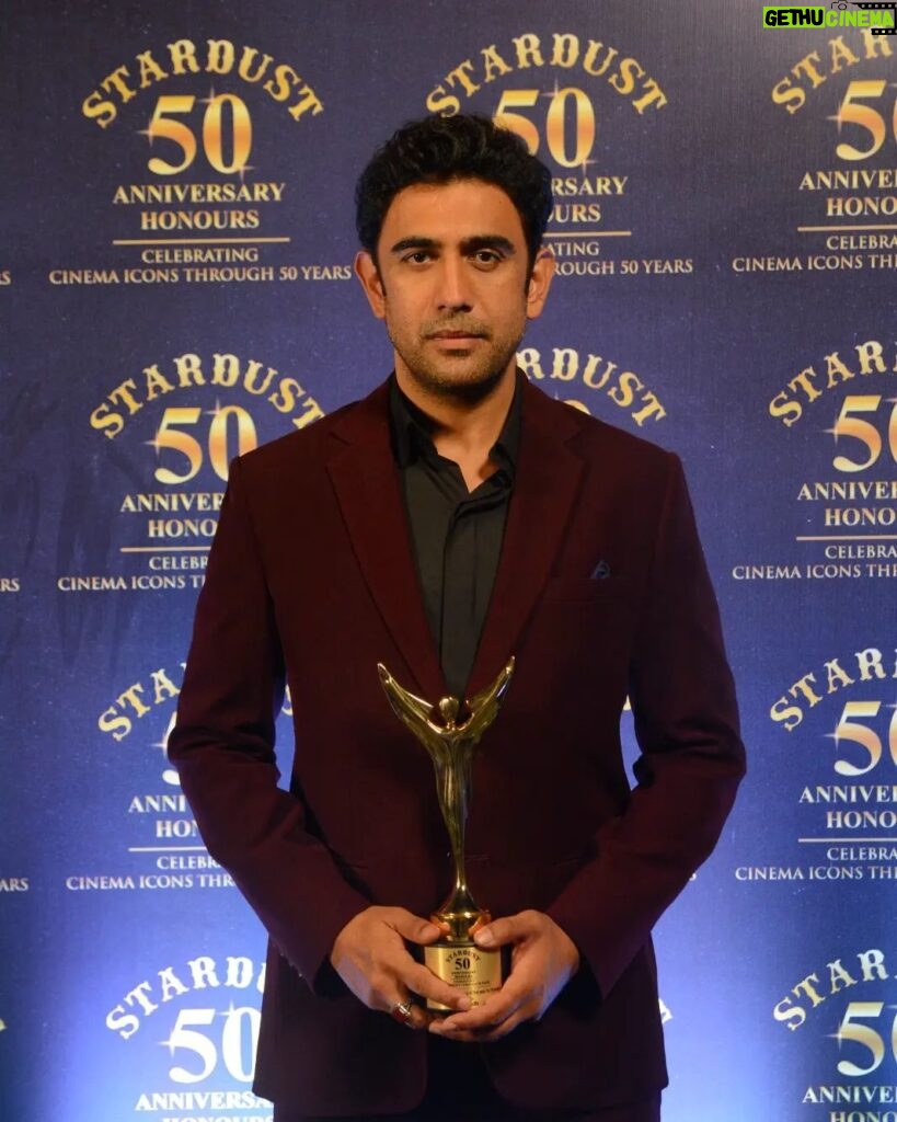 Amit Sadh Instagram - Happy photos - with a lot of thankfulness and gratitude.🙏🏽 Thank you, #StardustAwards, for this honor. My deepest gratitude to the entire team who made Breathe possible, who made Kabir Sawant- the whole team, cast, and crew. My audience, thank you for always waiting patiently for each season to release, watching me, and sending me endless messages of appreciation and love, making Kabir Sawant iconic. Kabir Sawant is a labor of hard work, sweat, and internalizing effort. The role has given me so much. I want to take this moment to put out my wish that's been ignited in my heart. So, here I am, openly agreeing that I am not done with Kabir Sawant yet. My deepest desire is to play a spin-off of this character. (Just putting it out there, haha 🙈) There is so much more in him, and I am sure you all are not done yet with Kabir. Hope you are listening @mayankvsharma 🤗🤗🤗 #StardustHonours50