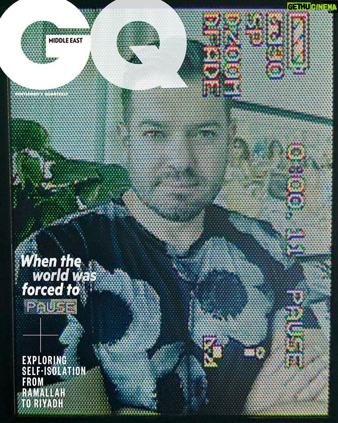 Amr Youssef Instagram - Pause.. & Enjoy Life!ā My Cover-shoot for @gqmiddleeast š¤ An exciting and challenging experience especially that this entire photoshoot was done virtually through a Zoom callš¤³š¼ Thanks to everyone involved! ā Photographer: @prodantzoulisā Stylist: @keanoushdarosaā Producer: @malaikanaikā Editor-in-Chief: @adambaidawiā Celebrity Management: #MADCelebrity @mad_solutions