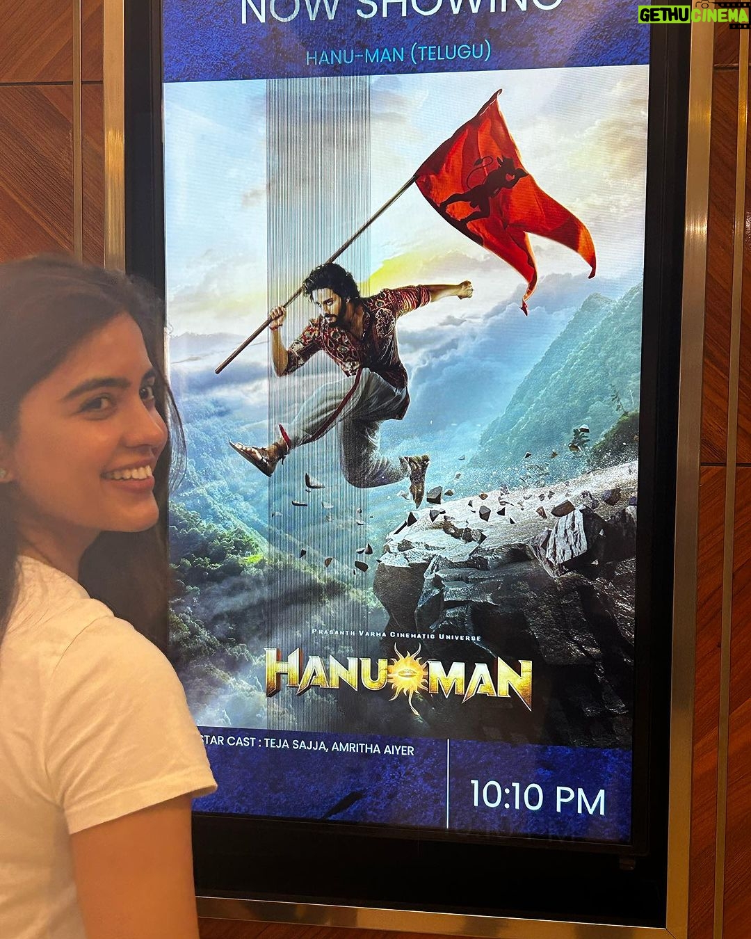 Amritha Aiyer Instagram - I really canβt believe my movie is still going strong in theatres as we complete 50days today. This feels surreal !! Never imagined this would happen even though I knew this movie will go well but to experience 50 days is really hard in this era. Grateful ππ» Thanks to my team and the audience πβ€οΈ #hanuman