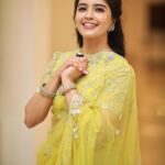 Amritha Aiyer Instagram - 🌞💫 #hanuman . Outfit - @swathiveldandi_official Jewellery - @kushalsfashionjewellery Styled - @shrushti_216