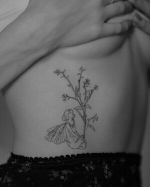 Amybeth McNulty Instagram - A forget me not flower fairy, for my nana and mum. My first tattoo and one I’ll be forever proud of🤍