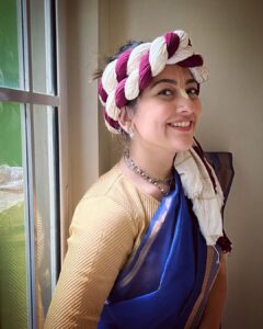 Anagha Bhosale Instagram - Today is Gopastami. On this auspicious day, Nanda Maharaj sends Krishna and Balrama for the first time to herd the cows. Krishna now stepped into the age of kumara from pauganda. Till the age of pauganda, Krishna was a calf keeper. After stepping into the age of Kaumara, on the auspicious day of Gopastami Lord Shri Krishna started to herd the cows. To witness this incident Srimati Radharani took the form of cowherd boy because of Her resemblance to Subala-sakha, She donned His dhoti and other garments and joined Krishna. The main aim of Gopastami is to protect cows and provide service for their sewa. Devotees feed fodder to cows and do parikrama