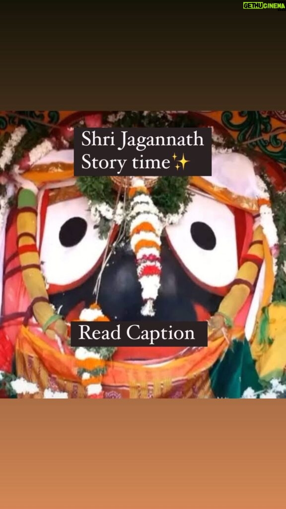 Anagha Bhosale Instagram - Lord of the universe- Shri Jagannath Katha Mata Rohini was asked to tell pastime of vraj by Krishna’s wives in Dwarika (when krishna was separated from Vrindavan & staying in Dwarika) so they requested-please tell us we went to hear Vraj Leela, Rohini mata said- if I tell you then immediately Krishna and Balaram would come and they will become so ecstatic and they will not be able to control their emotions so better I do not tell.No we want to hear we want to hear, so some should guard the door. So Subadra mia said I am the sister I will guard the door when they come I will warn you and you will stop speaking. So Rohini Devi began to speak about the beautiful pastimes of Vrindavan. When she was speaking immediately Krishna and Balaram could understand Rohini is describing Vraj Leela let us go to hear, and they came running to hear to that place. The problem is Subadra standing in the door way to guard she was in some much of ecstasy she became stun unable to move or speak she could not warn them.Balaram stood on one side and Jagannath stood on other side they both became stun hearing Vrindavan leela in separation in ecstasy of separation from Vrindavan.