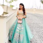 Anahita Bhooshan Instagram - This lehenga is so dreamyy. This one’s so me 🌷 Outfit by- @aasthasoodstudio Jewellery managed by @styledbyhenal @sim__rrran Earrings @ishkaara_ Handcuff & Ring @baala_jewels
