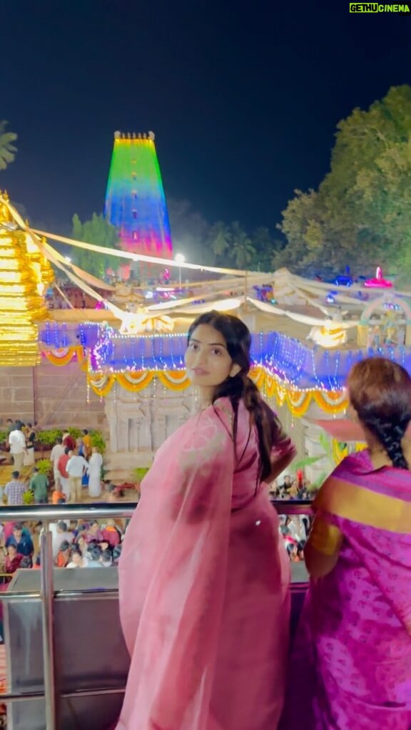 Ananya Nagalla Instagram - This song has my heart❤❤❤ Costume by : @kushalethnix #srisailamtemple🙏 #ananyanagalla Srisailam Temple