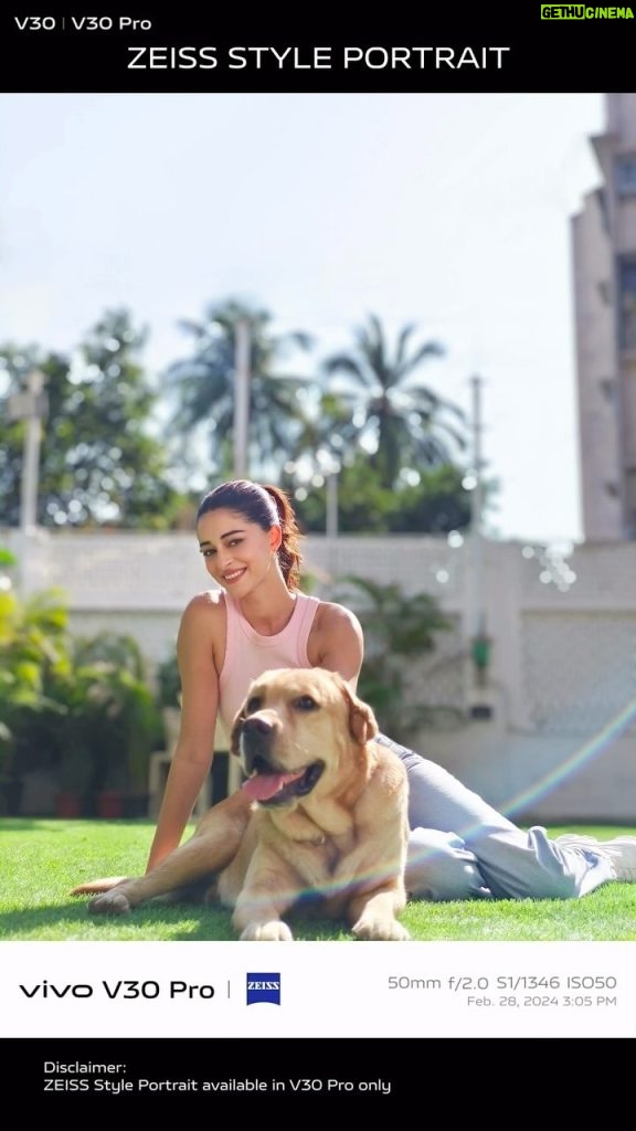 Ananya Panday Instagram - Studio shoots or a morning chilling with Bozo, I love to #BeThePro with the @vivo_india V30 Pro! Co-engineered by ZEISS, its ZEISS Professional Portrait Camera is all I need to turn boring portraits into professional PROtraits. Cool, right? That’s not all! India’s Slimmest Phone of 2024, I just love the Andaman Blue colour of this phone 🌊 Stay tuned for its launch on March 7th! Share your votes in the comments 👇🏼 #V30Series #DesignPro #PROtraits #vivoV30Pro #vivoV30 #Ad