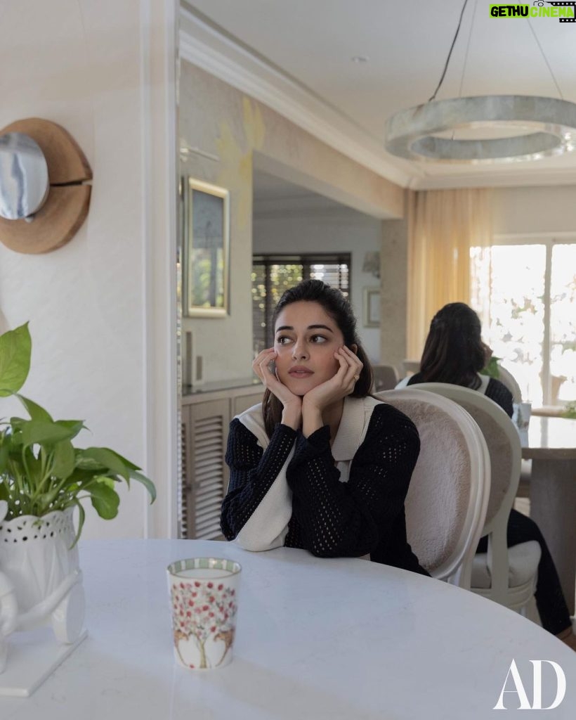 Ananya Panday Instagram - “I wanted people to walk in and be like, we imagined your house to be exactly like this; an extension of my personality,” Ananya Panday (@ananyapanday) says. If the big pink door at the entrance doesn’t give it away, Panday’s home is undeniably “girly” in an effortless way, and reminds one of recent trends that brazenly reclaim elements associated with girlhood – powder pinks, florals, ribbons, big bows – as statement design features. The pink continues through the main corridor and makes further appearances as accent walls in the walk-in closet, which she acknowledges is possibly “every little girl’s dream,” as well as the bedroom. A small but well-equipped kitchen with baby blue shelves and white countertops, also features along the corridor. Gauri Khan’s (@gaurikhan) design captures not just the nuances of a first home of a young woman (who is also a close friend of her own daughter, Suhana Khan) but also shows her expert understanding of doing the most with a typical modest-sized Mumbai apartment. Read more at the link in bio Photos: Ishaan Nair (@ishaannair7) Words: Sridevi Nambiar (@sdnambiar) Production: Harshita Nayyar (@harshitanayyar_) Stylist: Priyanka Kapadia (@priyankarkapadia) Assistant stylist: Naheed Driver (@naheedee) Hair: Ayesha Devitre Dhillon (@ayeshadevitre) Makeup Artist: Stacy Gomes (@stacygomes) Makeup Assistant: Remty Garg (@remtygarg_makeupartistry) Artist PR: Hype PR (@hypenq_pr) Image 1 : On Ananya: Blazer, shorts, Gucci (@gucci) Jewels, Cartier (@cartier) Image 4: On Ananya: Shirt, Ura (@wear.ura). Bralette, Bhaane (@bhaane). Trousers, Naushad Ali (@_naushadali_). Jewels, Cartier (@cartier) Image 6: On Ananya: Knit Shirt, Lovebirds (@lovebirds.studio). Jewels, Cartier (@cartier)