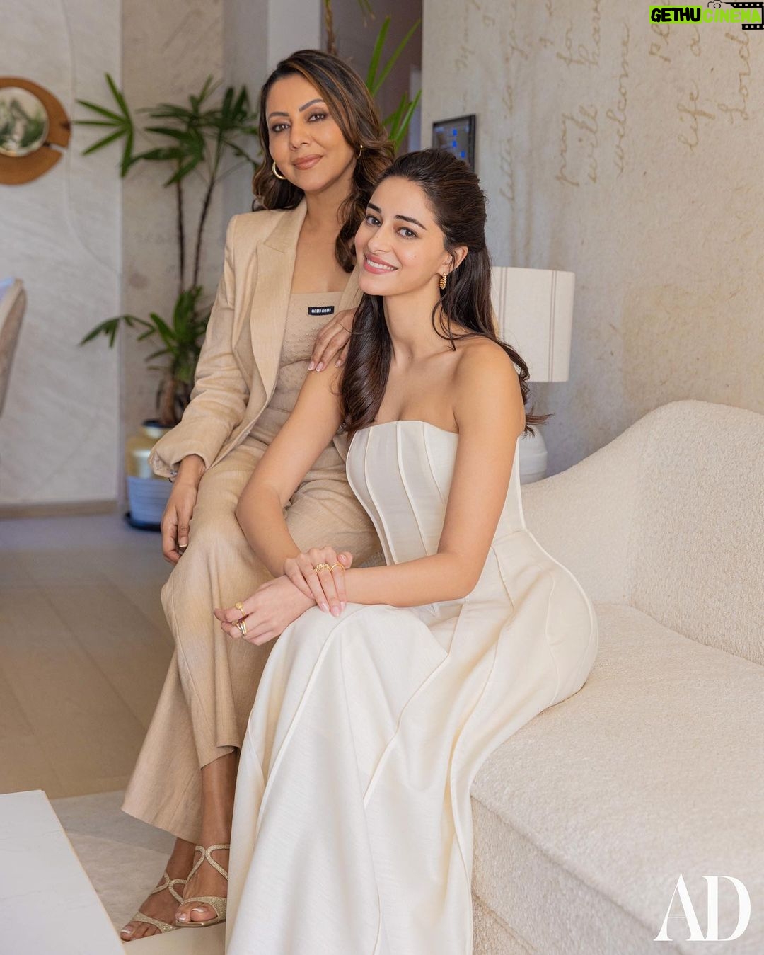 Ananya Panday Instagram - “I wanted people to walk in and be like, we imagined your house to be exactly like this; an extension of my personality,” Ananya Panday (@ananyapanday) says. If the big pink door at the entrance doesn’t give it away, Panday’s home is undeniably “girly” in an effortless way, and reminds one of recent trends that brazenly reclaim elements associated with girlhood – powder pinks, florals, ribbons, big bows – as statement design features. The pink continues through the main corridor and makes further appearances as accent walls in the walk-in closet, which she acknowledges is possibly “every little girl’s dream,” as well as the bedroom. A small but well-equipped kitchen with baby blue shelves and white countertops, also features along the corridor. Gauri Khan’s (@gaurikhan) design captures not just the nuances of a first home of a young woman (who is also a close friend of her own daughter, Suhana Khan) but also shows her expert understanding of doing the most with a typical modest-sized Mumbai apartment. Read more at the link in bio Photos: Ishaan Nair (@ishaannair7) Words: Sridevi Nambiar (@sdnambiar) Production: Harshita Nayyar (@harshitanayyar_) Stylist: Priyanka Kapadia (@priyankarkapadia) Assistant stylist: Naheed Driver (@naheedee) Hair: Ayesha Devitre Dhillon (@ayeshadevitre) Makeup Artist: Stacy Gomes (@stacygomes) Makeup Assistant: Remty Garg (@remtygarg_makeupartistry) Artist PR: Hype PR (@hypenq_pr) Image 1 : On Ananya: Blazer, shorts, Gucci (@gucci) Jewels, Cartier (@cartier) Image 4: On Ananya: Shirt, Ura (@wear.ura). Bralette, Bhaane (@bhaane). Trousers, Naushad Ali (@_naushadali_). Jewels, Cartier (@cartier) Image 6: On Ananya: Knit Shirt, Lovebirds (@lovebirds.studio). Jewels, Cartier (@cartier)