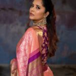 Anasuya Bharadwaj Instagram - It doesn’t get easier. You just get stronger. Look,Blouse design & Styled by @rishi_chowdary Saree @gvmall.piduguralla Blouse @ithiofficial MUA @makeupbysiva HSA @telusivakrishna Jewellery @orafojewels PC @valmikiramuphotography Celebrity Management by @kalyansunkara @umediaentartainments
