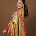 Anasuya Bharadwaj Instagram - Happiness looks gorgeous on you 🌼🧿 Look design & Styled by @rishi_chowdary 🧡 Saree by @cmrshoppingmall 🫶🏻 Blouse @ithiofficial 🫰🏻 MUA @makeupbysiva 💄 HSA @telusivakrishna 🪮 Jewellery @ithijewels ✨ PC: Team @valmikiramuphotography 📸 Celebrity Management by @kalyansunkara 🙎🏻‍♂️ @umediaentartainments