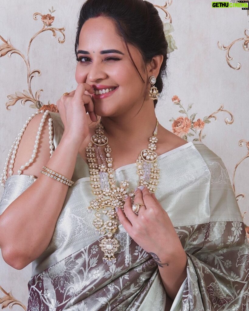 Anasuya Bharadwaj Instagram - Other people liking you is a bonus You liking you is the real prize. Be a winner at that. 🏆 Look,Blouse design & Styled by @rishi_chowdary Blouse @ithiofficial MUA @makeupbysiva HSA @telusivakrishna Accessories @neelias_official PC @valmikiramuphotography Celebrity Management by @kalyansunkara @umediaentartainments Asst by @karthik12340