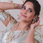 Anasuya Bharadwaj Instagram - Other people liking you is a bonus You liking you is the real prize. Be a winner at that. 🏆 Look,Blouse design & Styled by @rishi_chowdary Blouse @ithiofficial MUA @makeupbysiva HSA @telusivakrishna Accessories @neelias_official PC @valmikiramuphotography Celebrity Management by @kalyansunkara @umediaentartainments Asst by @karthik12340