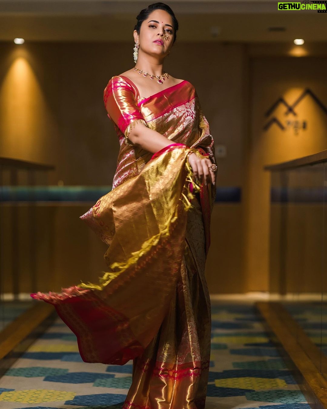 Anasuya Bharadwaj Instagram - Strength is looking back and seeing what you’ve been through and knowing you were strong enough to make it through! 💪🏻🩷 Look,Blouse design & Styled by @rishi_chowdary Blouse @ithiofficial MUA @makeupbysiva HSA @telusivakrishna Jewellery @ithijewels PC: @valmikiramuphotography Celebrity Management by @kalyansunkara @umediaentartainments Asst by @karthik12340