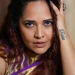 Anasuya Bharadwaj Instagram - 🦚 🪕🎶👁️👁️ Look,Blouse design & Styled by @rishi_chowdary Saree @aakruti_shoppingmall Blouse @ithiofficial MUA @makeupbysiva HSA @telusivakrishna Accessories @karnikajewelshyd PC @srikrishna_photography9 Celebrity Management by @kalyansunkara @umediaentartainments Asst by @karthik12340