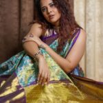 Anasuya Bharadwaj Instagram - 🦚 🪕🎶👁️👁️ Look,Blouse design & Styled by @rishi_chowdary Saree @aakruti_shoppingmall Blouse @ithiofficial MUA @makeupbysiva HSA @telusivakrishna Accessories @karnikajewelshyd PC @srikrishna_photography9 Celebrity Management by @kalyansunkara @umediaentartainments Asst by @karthik12340
