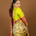 Anasuya Bharadwaj Instagram - Happiness looks gorgeous on you 🌼🧿 Look design & Styled by @rishi_chowdary 🧡 Saree by @cmrshoppingmall 🫶🏻 Blouse @ithiofficial 🫰🏻 MUA @makeupbysiva 💄 HSA @telusivakrishna 🪮 Jewellery @ithijewels ✨ PC: Team @valmikiramuphotography 📸 Celebrity Management by @kalyansunkara 🙎🏻‍♂️ @umediaentartainments