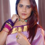 Anasuya Bharadwaj Instagram - “Perfection is overrated.. boring.. it’s the imperfections.. the vulnerabilities, the weaknesses, the human elements.. that make us who we are.. that make us real, beautiful.. necessary.” - Guy Harrison. @makeupbysiva 🤎 @telusivakrishna ❤️ @gvmall_tadepalligudem 🩷 @neelias_official 🩵 @valmikiramuphotography ✨