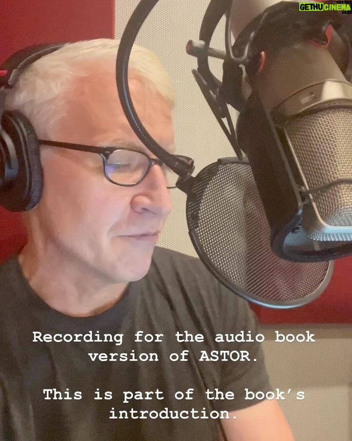 Anderson Cooper Instagram - I love recording the audio for my books. It usually takes about 24 hours, over three days, and then an extra day for corrections.