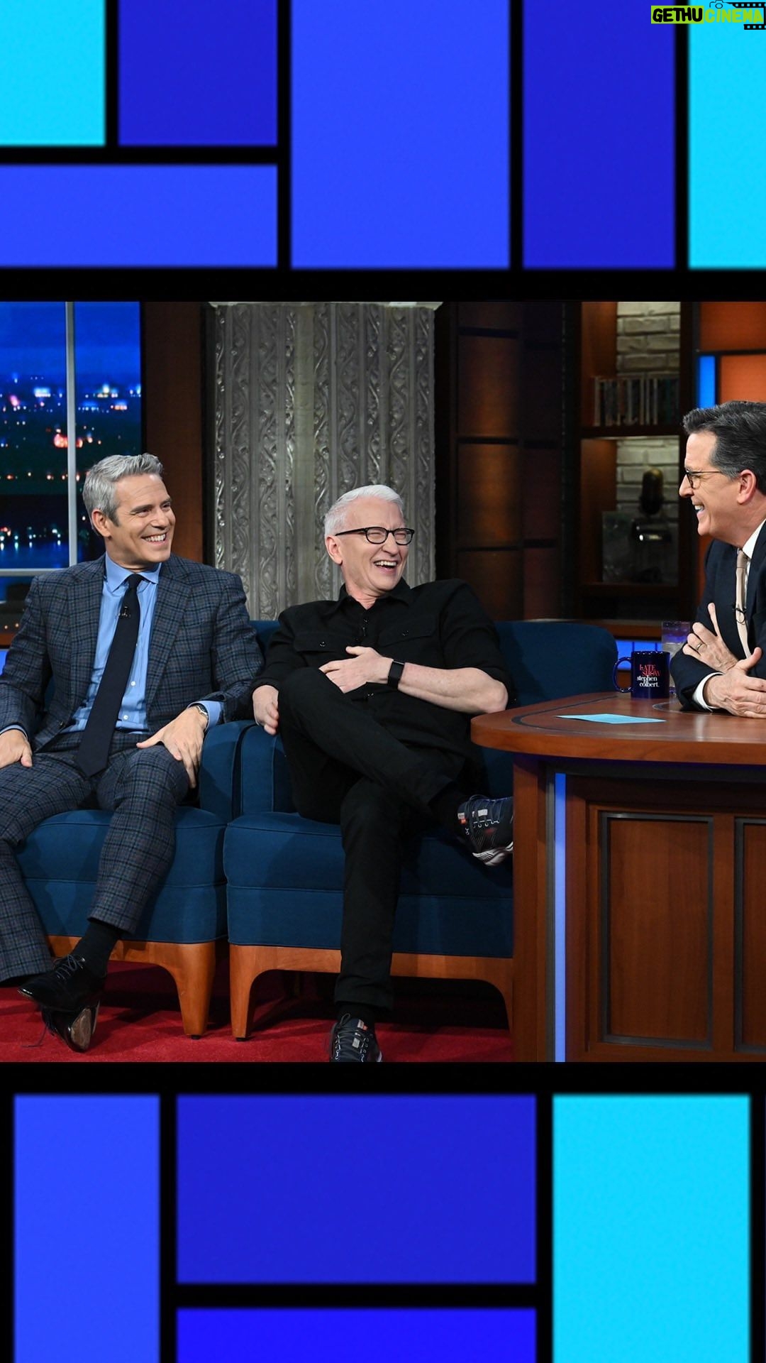 Anderson Cooper - 142.4K Likes - When you have a laugh attack with your bestie. 😂 😂 😂 Tag the @bravoandy to your @andersoncooper #Colbert 😂